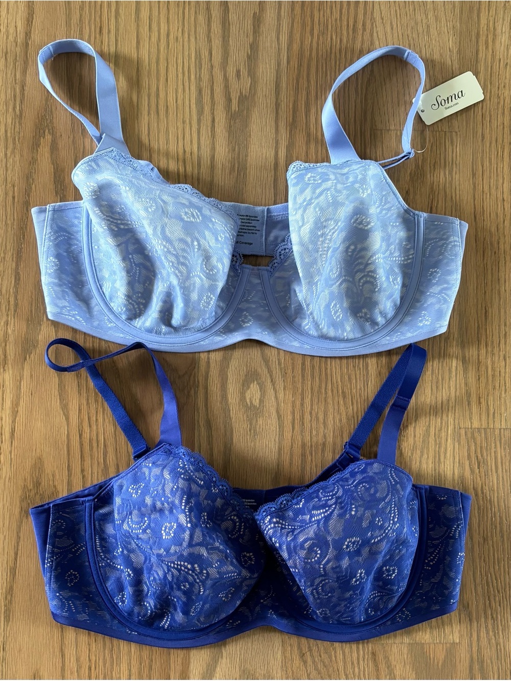 (2) New Soma Enticing Lift Full Coverage Balconette Bra 38D